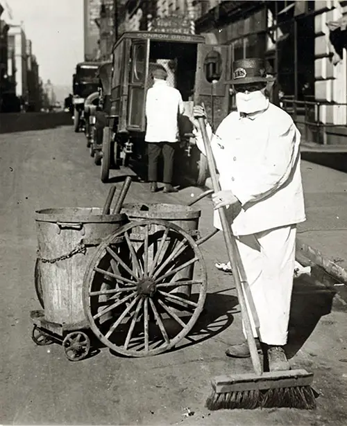 Mask Worn by NYC Street Cleaner to Check Influenza Spread.