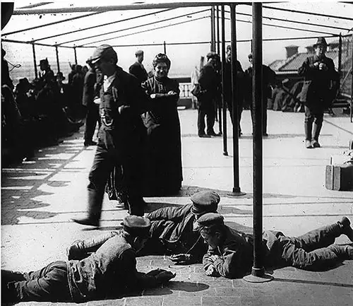 Detention of Immigrants at Ellis Island 16 July 1910. National Park Service # 194010.