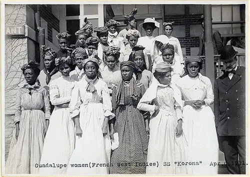 Women from Guadalupe (French West Indies) at Ellis Island, Having Arrived on the SS Korona, 6 April 1911.
