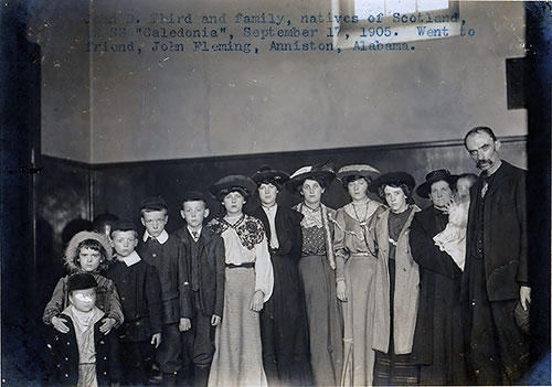 Large Scottish Immigrant Family Arrived on the SS Caledonia at Ellis Island 17 September 1905.