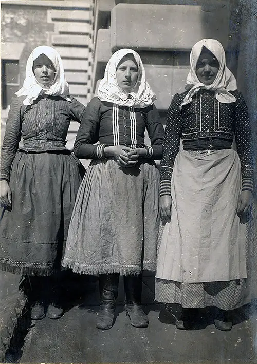 Three Young Slovakian Immigrant Women at Ellis Island. nd.