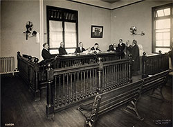 A Bearded Immigrant Appearing Before a Board of Inquiry at Ellis Island.
