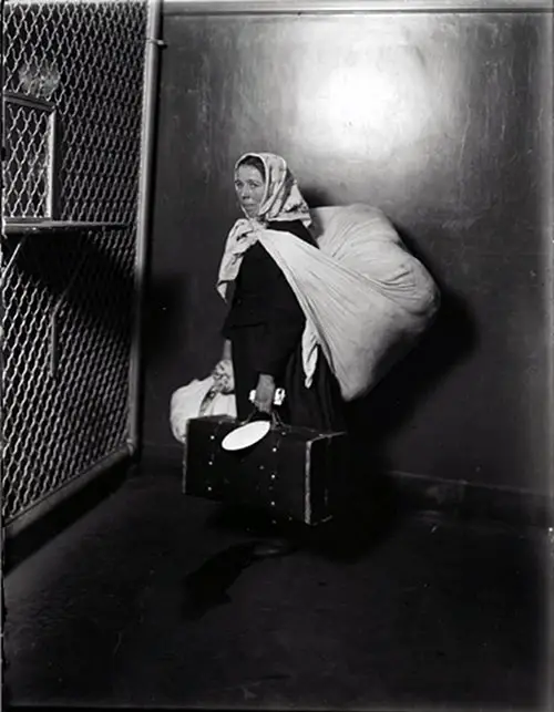 A Slavic Immigrant Woman at Ellis Island in 1905.