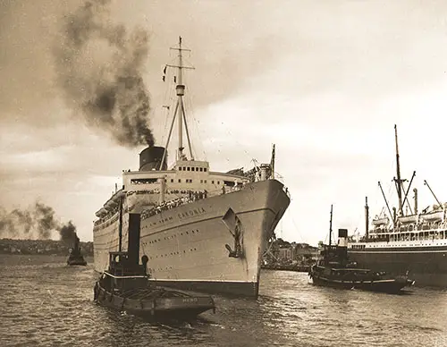 Starboard View of the RMS Caronia of the Cunard Line, 1951.