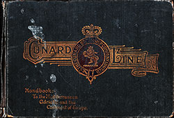 Front Cover, Cunard Line Handbook To The Mediterranean, Adriatic and the Continent of Europe.