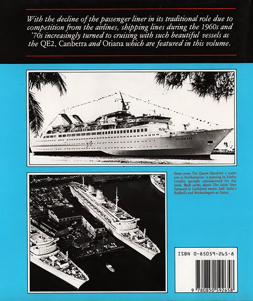 Back Cover, Great Passenger Ships of the World, Volume 5: 1951-1976 by Arnold Kludas, 1977.