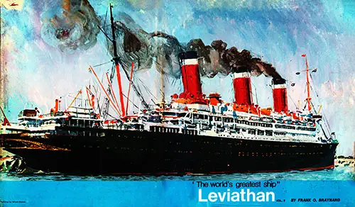 Dust Jacket, Illustration of the SS Leviathan, Volume 2 From a Painting by Albert Brenet.