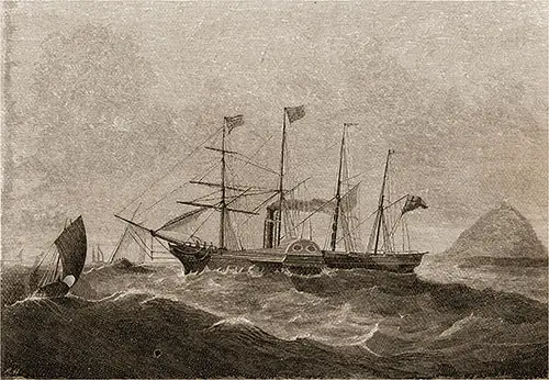 The Great Western, From an Old Painting. Ocean Steamships, 1891.