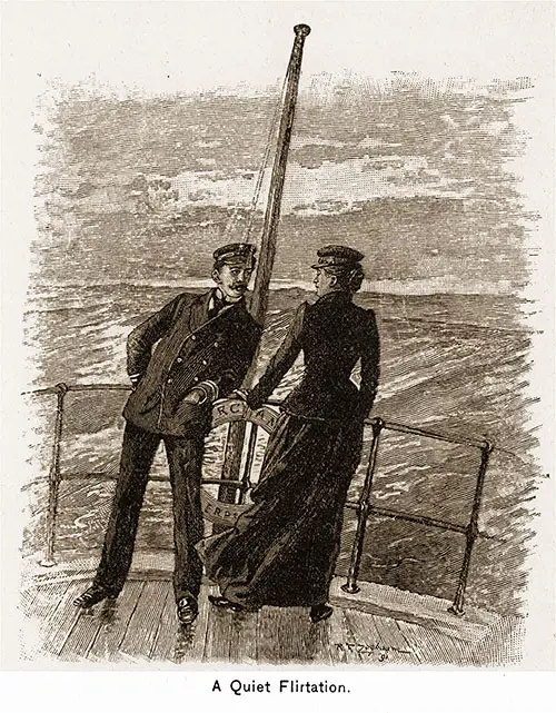 A Quiet Flirtation on Deck. Ocean Steamships, 1891.