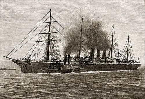 The SS City of Rome of the Inman Line. Ocean Steamships, 1891.