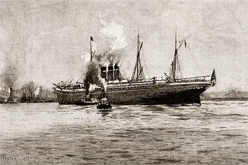 SS City of Paris of the Inman Line. Ocean Steamships, 1891.