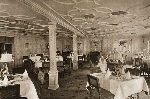 The Elizabethan Grill Room on the Aquitania.