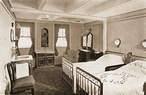 One of the Luxurious Bedrooms on the Aquitania.