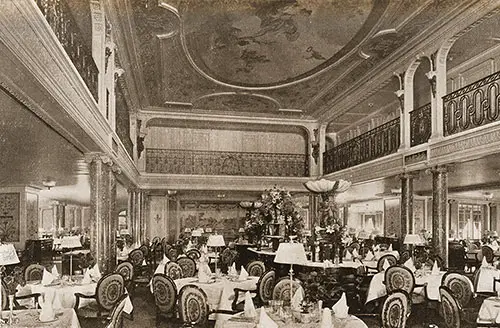 The Louis XVI Dining Saloon on the Aquitania.