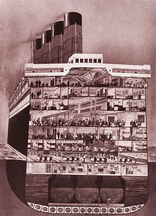 A Transverse Section of the RMS Aquitania.