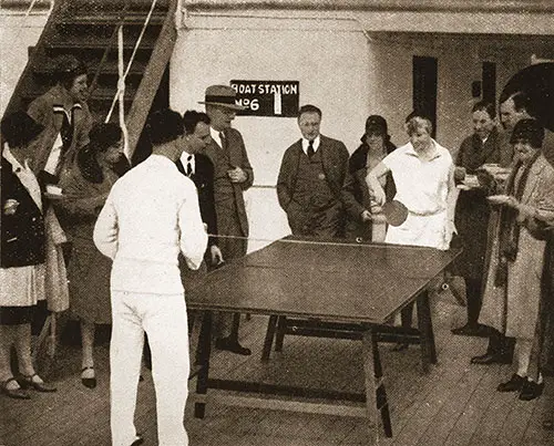 A Game of Ping-Pong, With Afternoon Tea on the Aquitania.