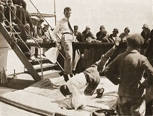 A Bolster Bar Contest on the Aquitania.