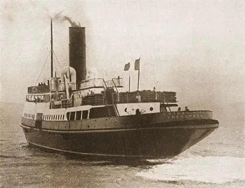 The Cunard Tender Lotharingia Departs from the Aquitania at Cherbourg.