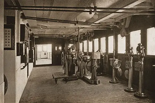 The RMS Aquitania's Wheel-House.