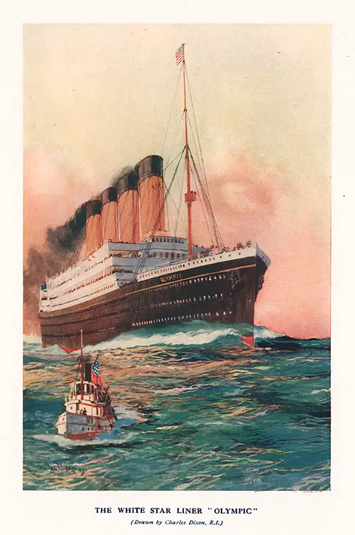Color Illustration of the White Star Liner Olympic, Drawn by Charles Dixon, R.I.