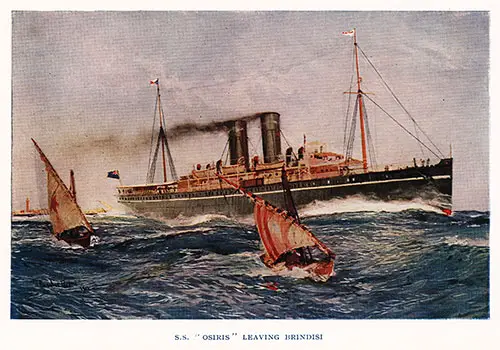 The SS Osiris of the P&O Line Leaving Brindisi, Italy.