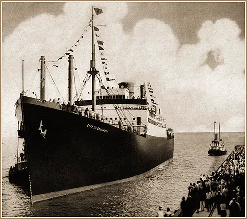 The SS City of Baltimore Approaching the Landing Stage.