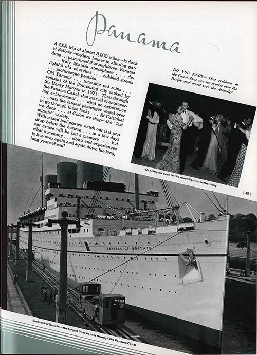 Dancing on Deck and The Empress of Britain.