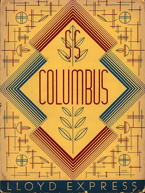 Front Cover, SS Columbus, Lloyd Express, 1925.
