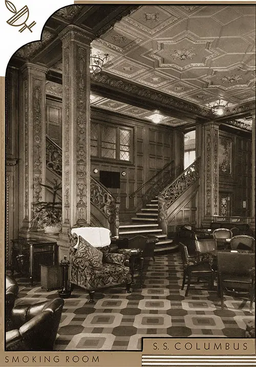 The First Class Smoking Room on the SS Columbus.