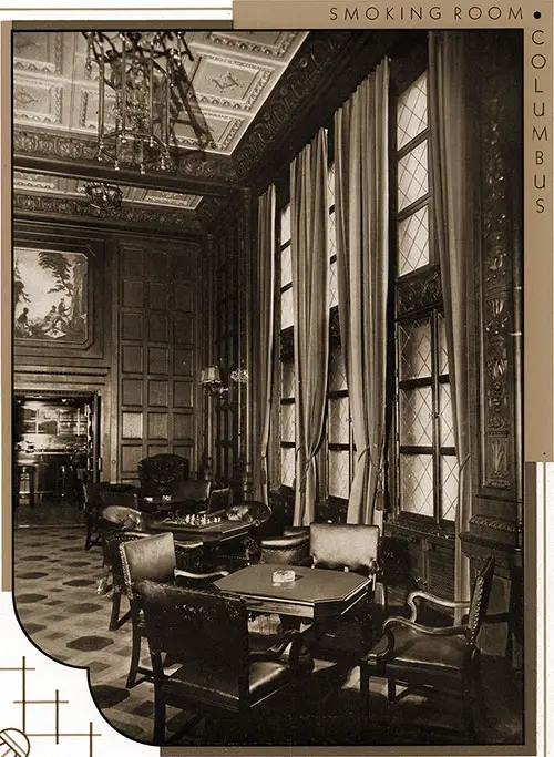 First Class Smoking Room on the SS Columbus.