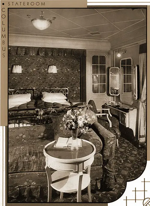 First Class Stateroom on the SS Columbus.