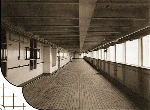 First Class Promenade Deck on the SS Columbus.
