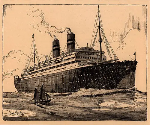 The SS Rotterdam, 24,170 Tons Register, 37,190 Tons Displacement.