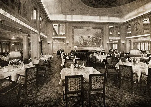 First Class Dining Room on the SS Statendam.
