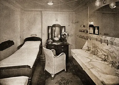 A Minimum Rate First Class Stateroom on the SS Statendam.