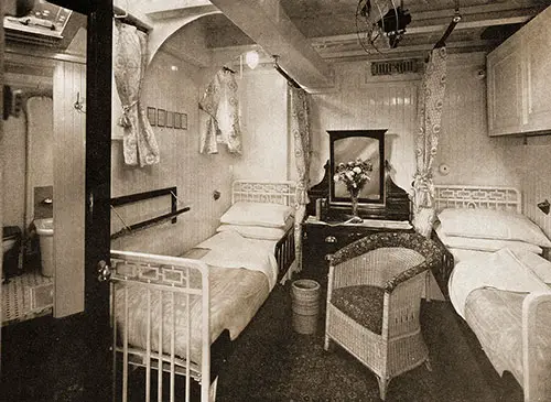First Class Outside Room with a Bath on the SS Volendam and SS Veendam.