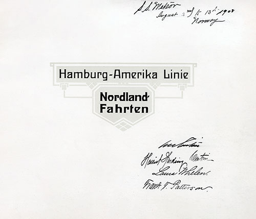 Title Page, Hamburg-Amerika Linie Nordland-Fahrten (North Country Voyages), 1908.