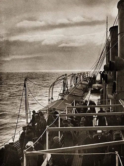 Passengers Watching the Sea on the Boat Deck of the SS Auguste Victoria.
