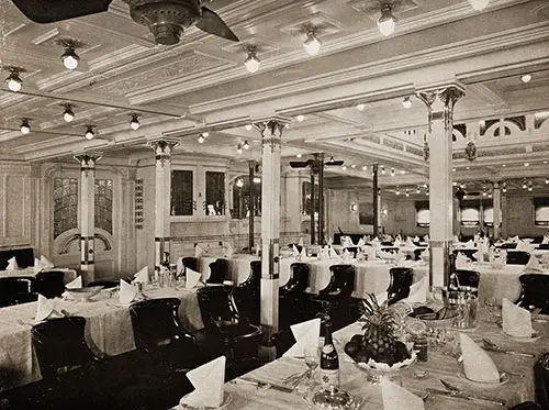 First Class Dining Room on the SS Blücher.