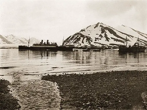 The SS Blücher Anchored at Bellsund Fjord, Spitsbergen.