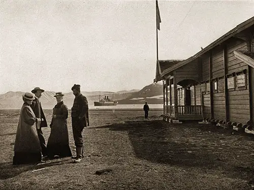 The SS Blücher in the Advent Bay, Spitsbergen.