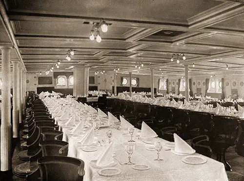 First Class Dining Salon on the SS Meteor.