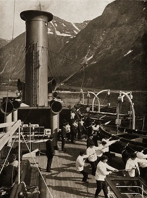 Lifeboat Drills on the SS Meteor.
