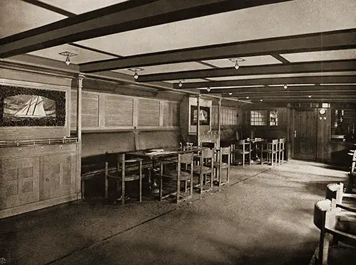 First Class Smoking Room on the SS Meteor.