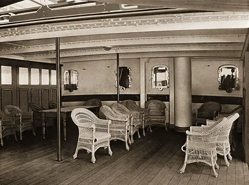 A Cozy Corner of the Promenade Deck of the SS Meteor.