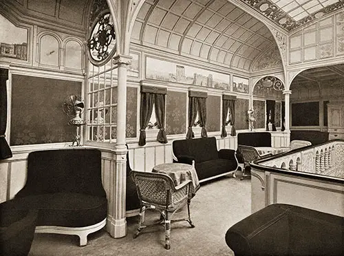 Side View of the SS Prinzessin Victoria Luise First Class Conversation Salon.