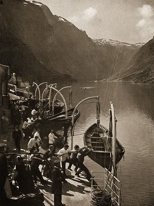 Lifeboat Drills on the SS Prinzessin Victoria Luise.