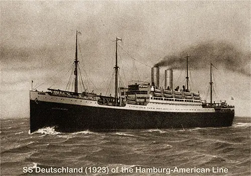 SS Deutschland (1923) of the Hamburg-American Line at Sea.