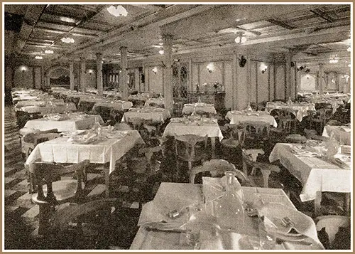 Third Class Dining Room on the SS Rex.