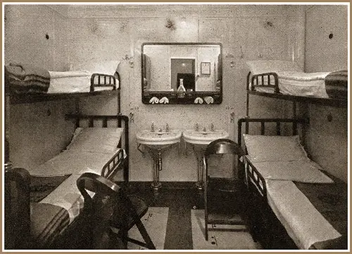 Third Class Four-Berth Cabin on the SS Conte di Savoia.